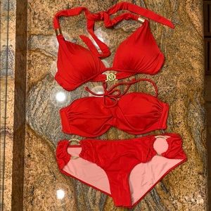 Victoria’s Secret SWIM 3 piece RED bikini set